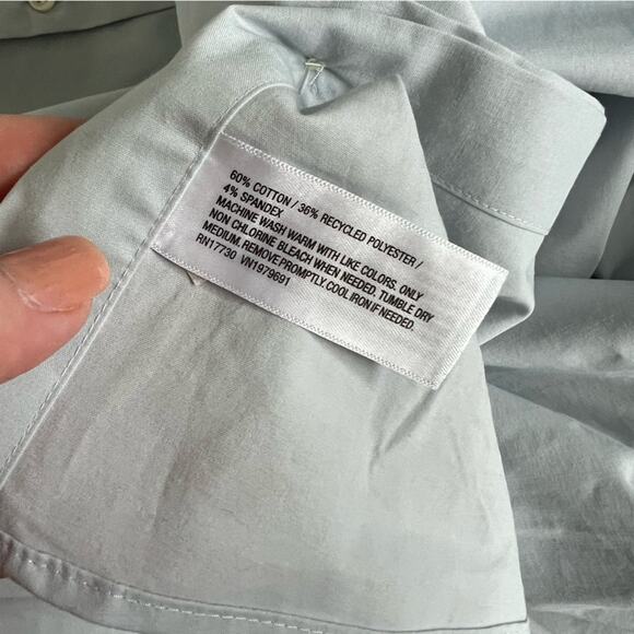 NWOT Goodfellow & Co Standard Fit Grey Blue Long Sleeve Button Down Shirt Large - Picture 3 of 9